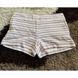 Loft Shorts Womens Size 8 Pink white Woven The Riviera Dressy Mid Rise 4" Inseam